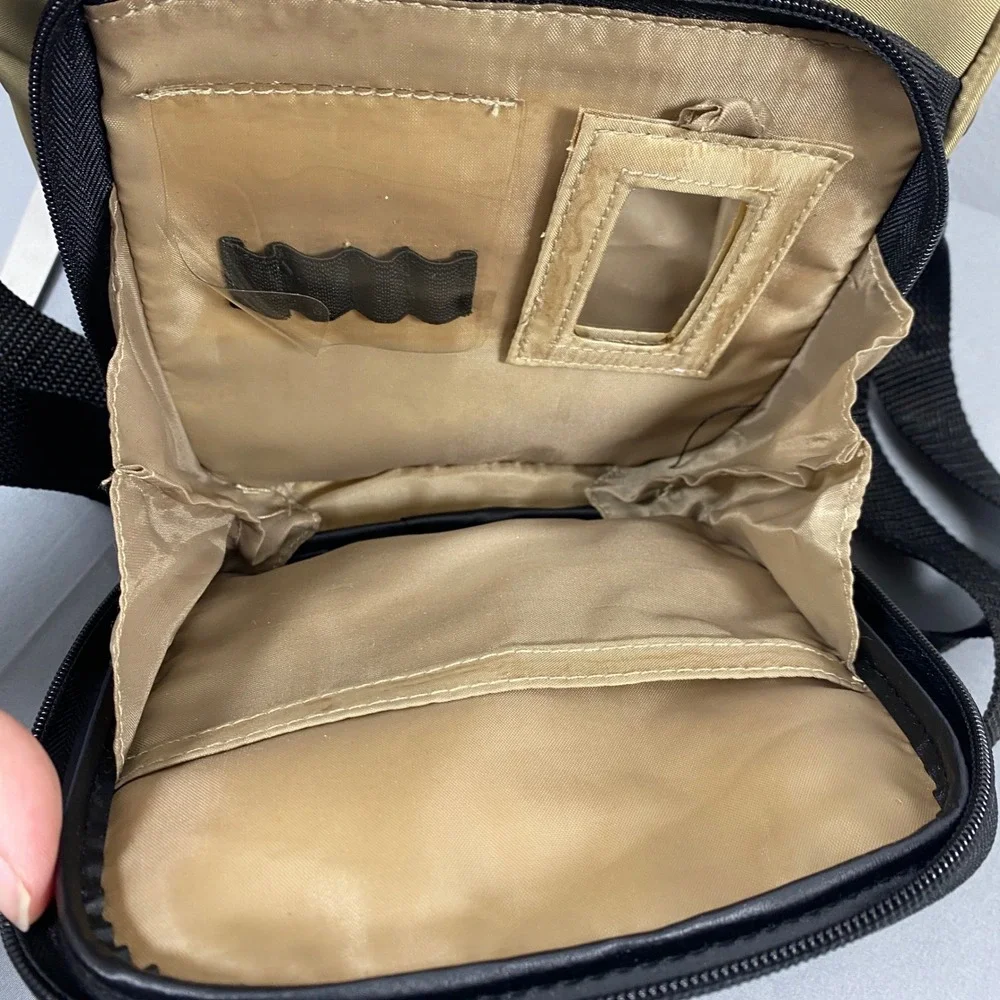 Unbranded Crossbody Messenger Bag Khaki Black Utility Techwear Hiking Gorpcore